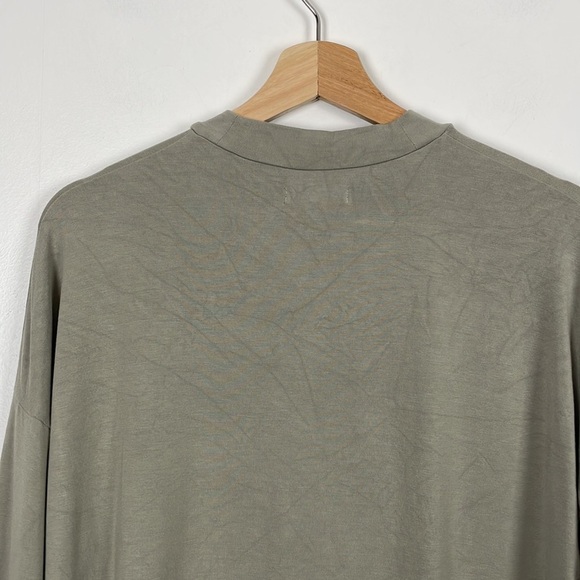 Madewell Tatiana sage green long sleeve mock neck pullover stretch top Size Med - Picture 7 of 8
